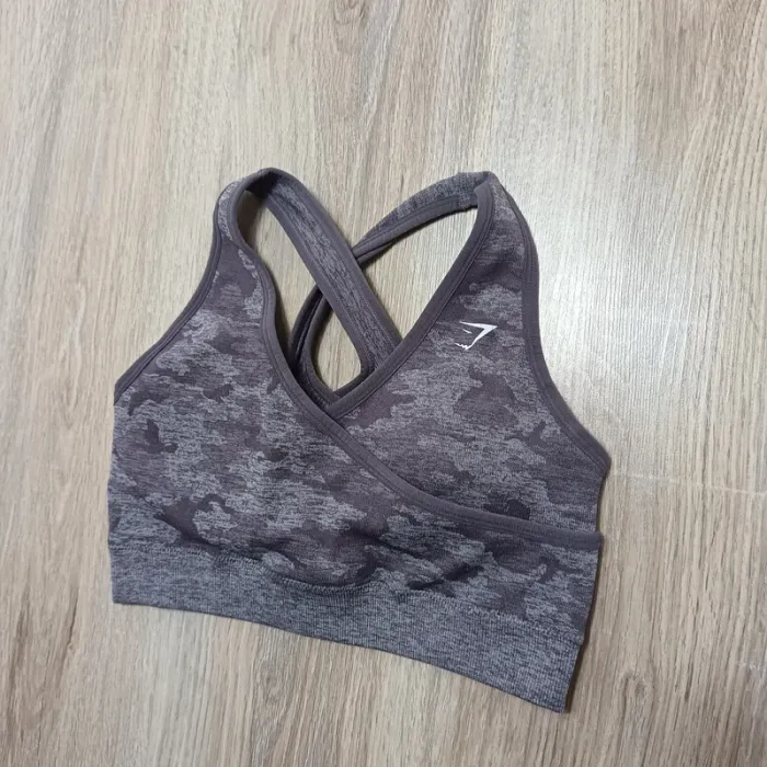 Brassière gymshark femme lilas rose M camouflage - photo numéro 2
