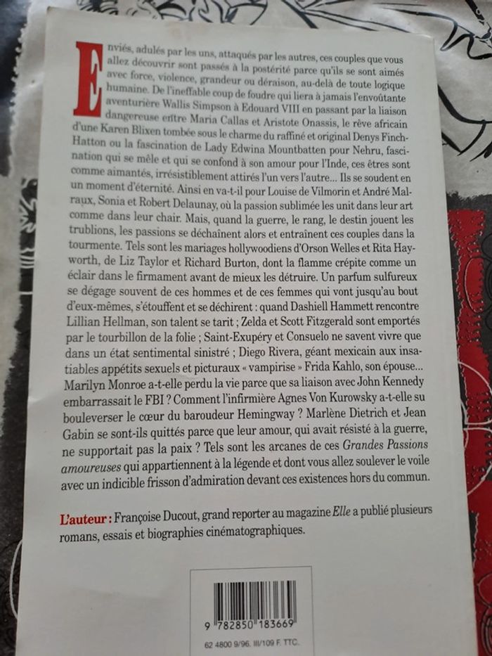 Livre Les Grandes Grandes Passions Amoureuses, Françoise Ducout - photo numéro 2