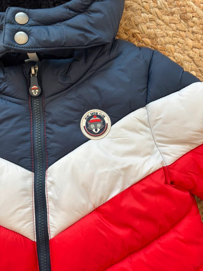 🌺Combinaison de ski/Combipilote matelassé marine, blanc et rouge oreille renard Taille 12mois/74cm🌺 - photo numéro 3