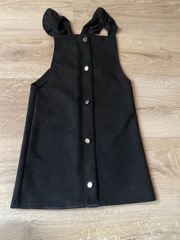 robe de soirée noire à boutons pour filles, taille cinq