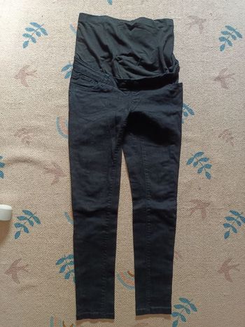 Pantalon jean noir Gémo 38 femme enceinte