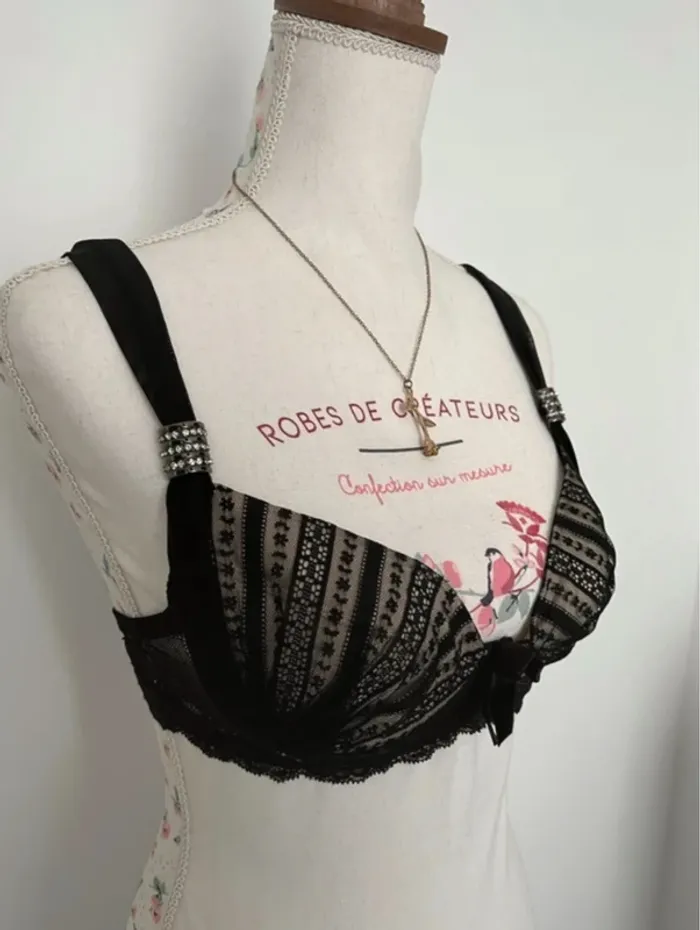 Soutien gorge noir et dentelle Axami femme 90C - photo numéro 3