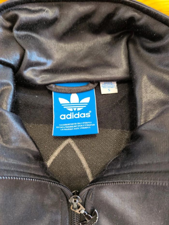 Veste Adidas - Chile 62 - Logo Brodé - Noir/Rouge/Argenté - Taille S - photo numéro 5