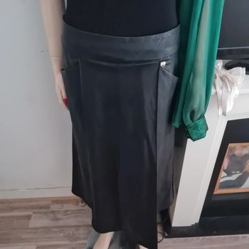 Jupe longue taille haute faux cuir vintage