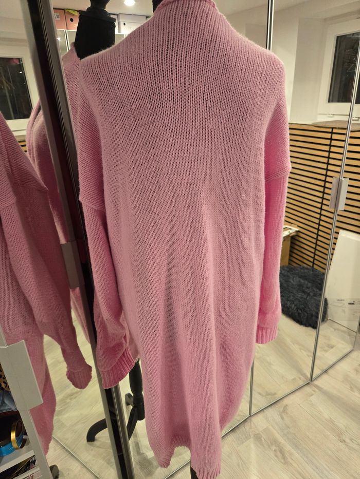 Gilet oversize ouvert et long rose T.44/46 - photo numéro 3