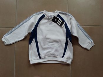 Sweat blanc bleu ADIDAS fille 4 ans NEUF