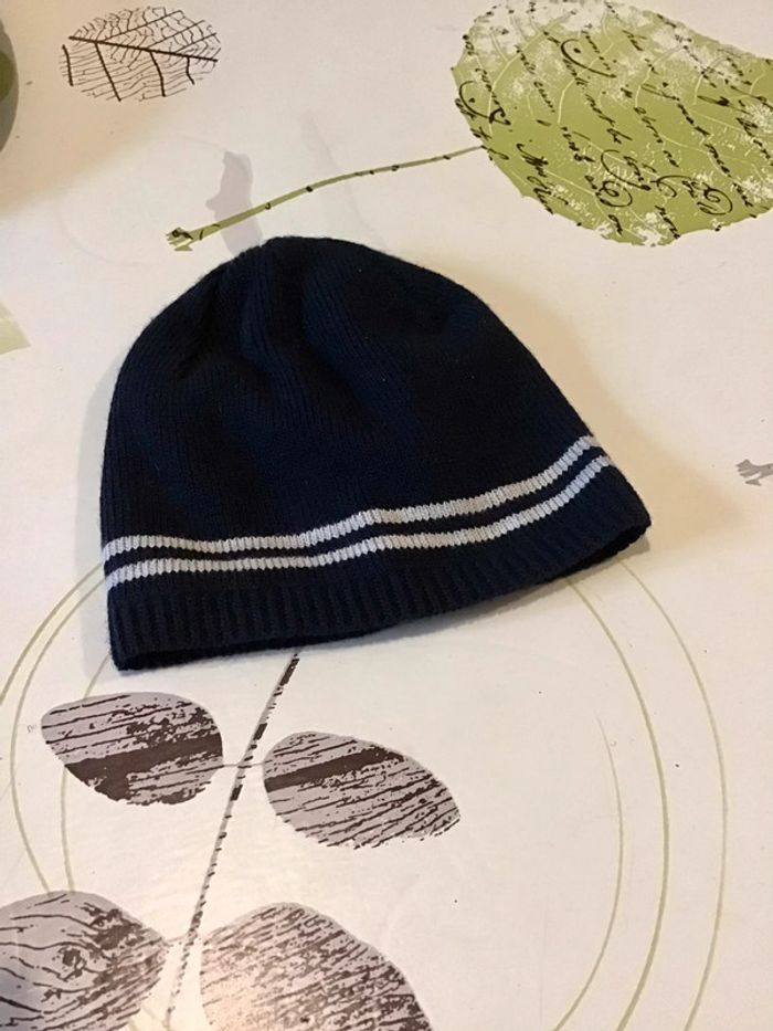 Bonnet enfant noir et blanc taille 1/2 ans