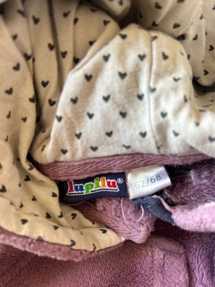 Fille 👧🏻 Pull capuche violet taille 3/6 mois - photo numéro 3