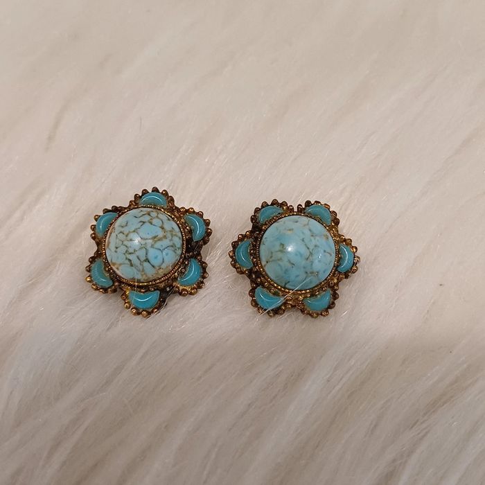 Boucles d'oreilles vintage turquoise