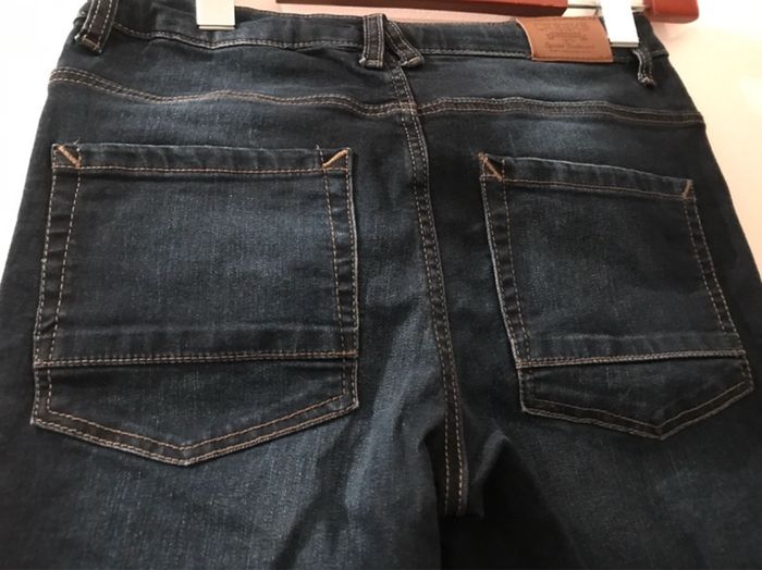 garçon jean taille 12 ans marque creeks se resserre à la taille boutons et élastiques brut délavé - photo numéro 8