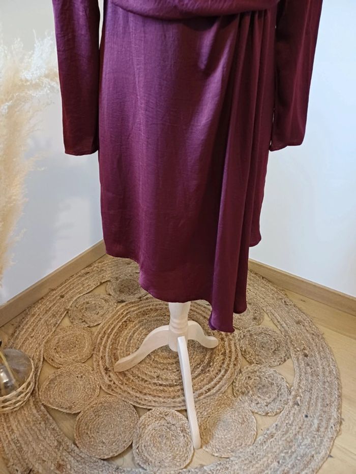 Robe Bordeaux fluide asymétrique neuve Mohito taille S 36 - photo numéro 5