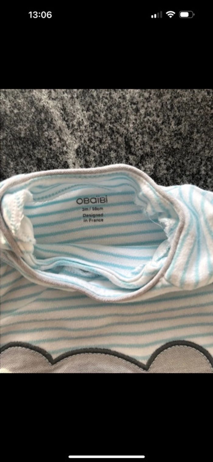 Ensemble bébé garçon 3 mois obaibi comme neuf - photo numéro 3