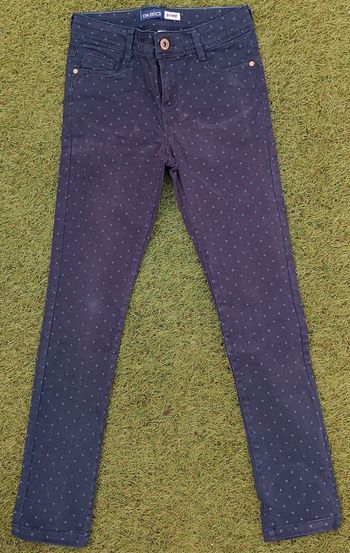 Pantalon marine à pois