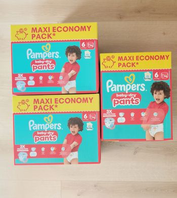 3 maxis economy packs Pampers baby dry pants taille 6