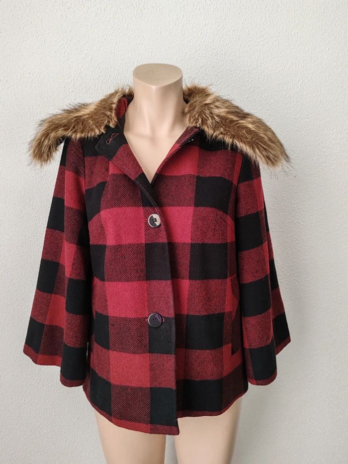Manteau court col avec fourrure Atmosphère taille 38 - photo numéro 5