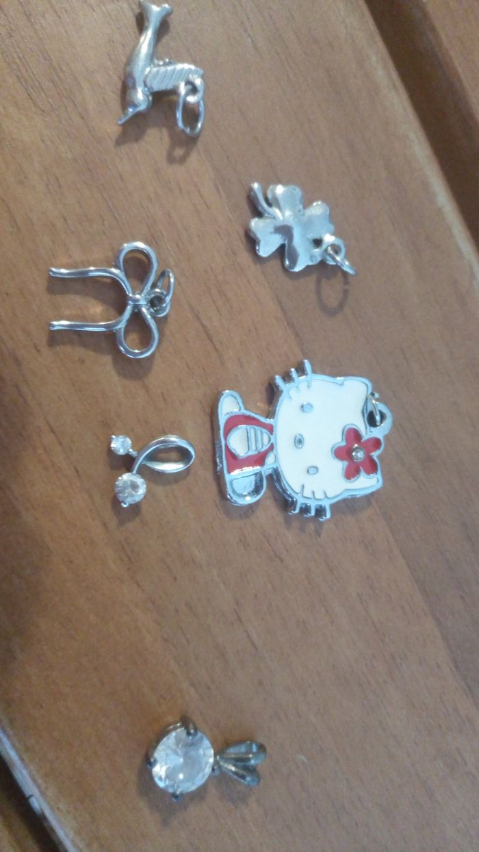 Lot de pendentif Hello Kitty trèfle oiseau zirconium - photo numéro 3
