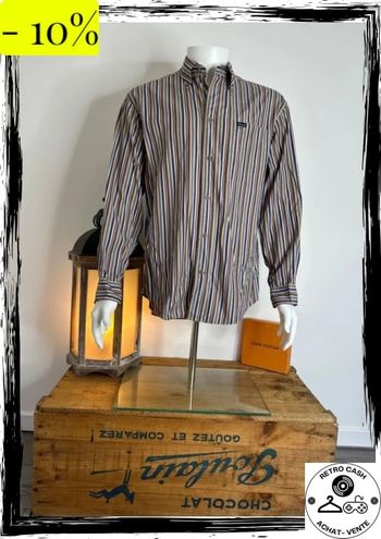 Chemise à rayures Façonnable taille M en super état vintage