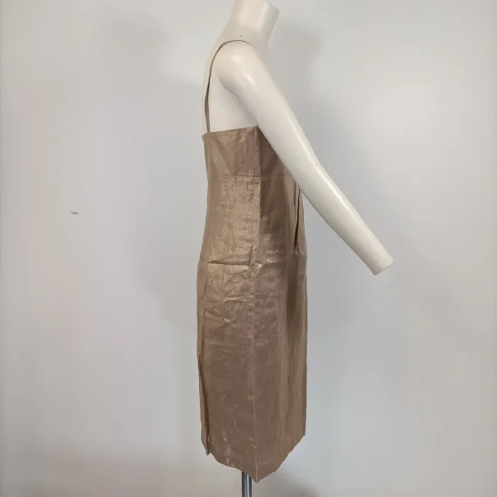 Robe de soirée beige à bretelles - Un Deux Trois - taille 38 - A145 - photo numéro 5