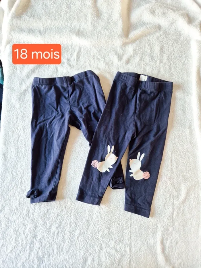Lot leggings 18 mois marine