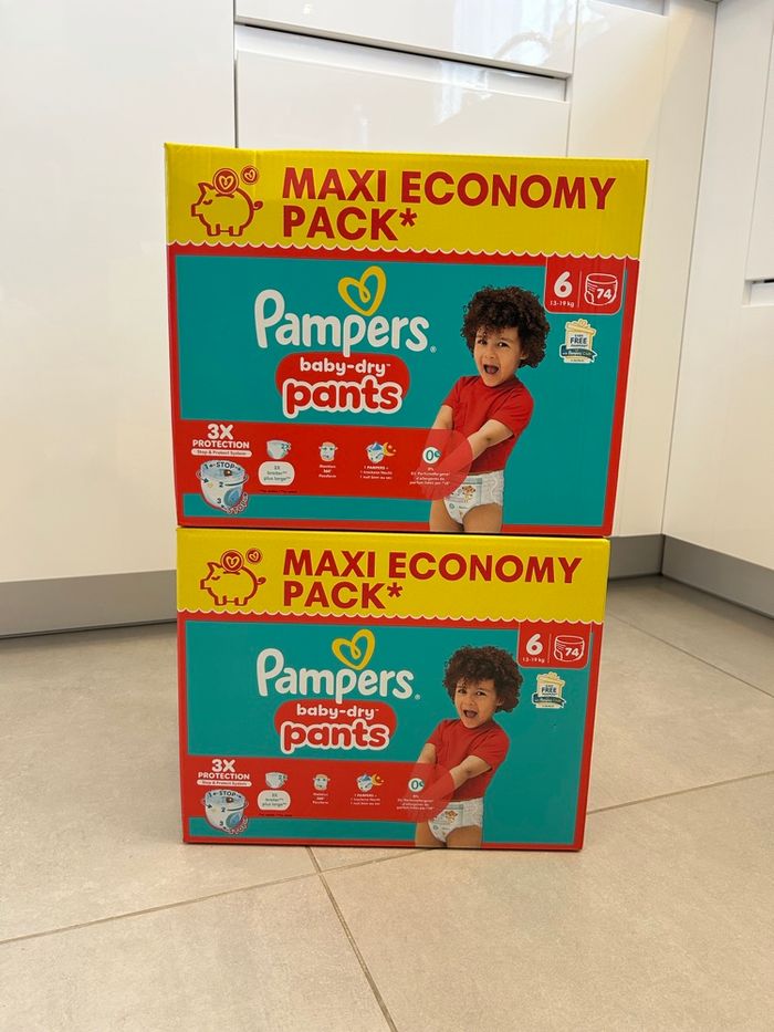 148 couches Pampers Baby Dry pants taille 6 - photo numéro 3