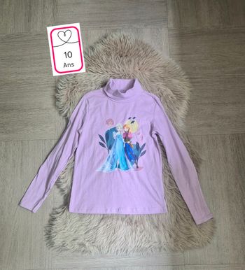 Tee-shirt à col roulé * La Teine Des Neiges Disney *