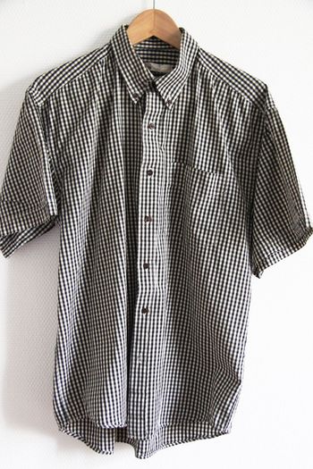 Vintage neuf - chemise vichy à petits carreaux noirs et blancs