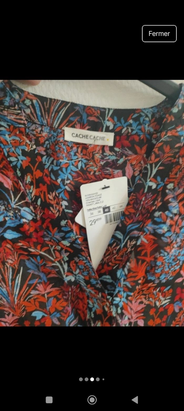Blouse en voile imprimée Cache Cache taille 38 - photo numéro 3