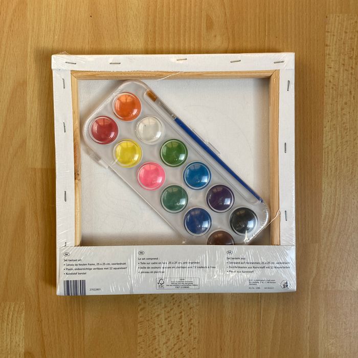 Kit Peinture Complet NEUF - Toile Licorne 25x25cm + Aquarelles - photo numéro 2