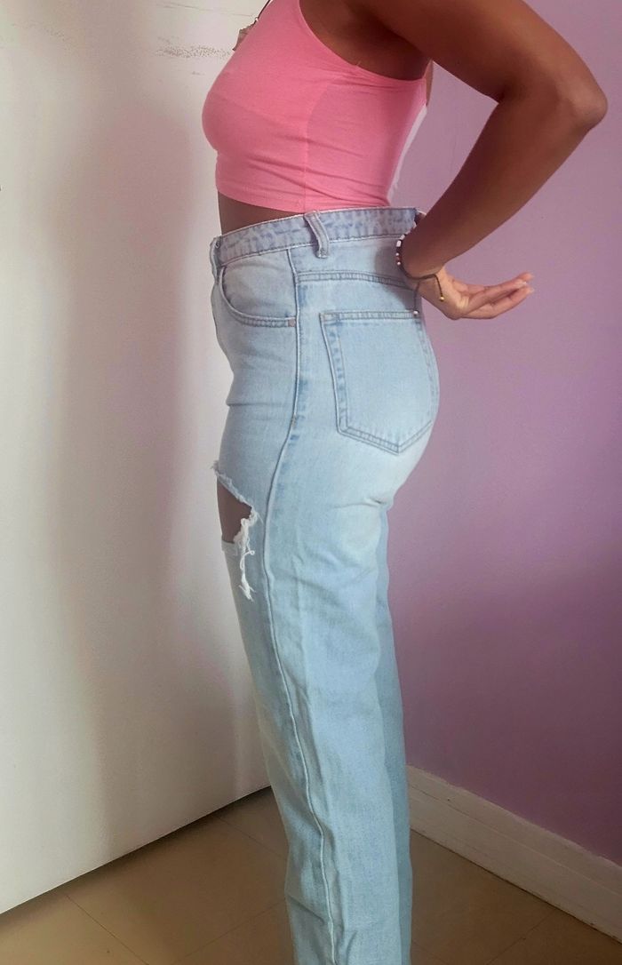 Jean déchiré taille haute - photo numéro 2