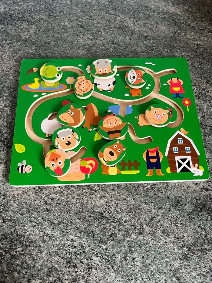 Jouet en bois éducatif la ferme