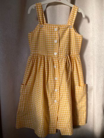Jolie robe légère vichy jaune 8 ans