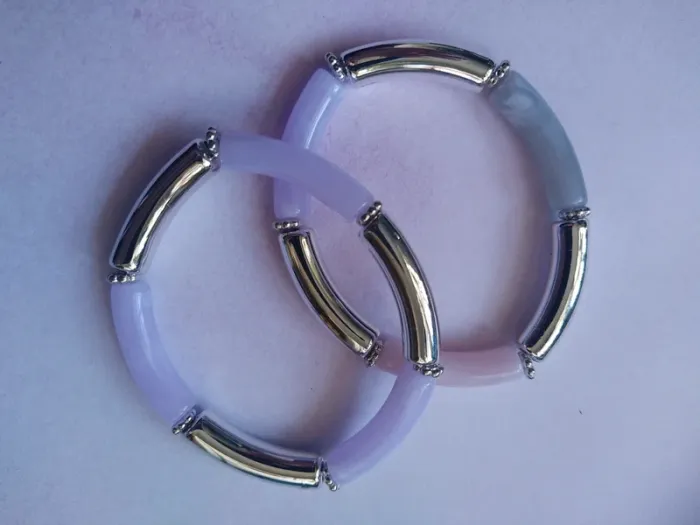 Bracelet tube summer été purple rose parme pink chic bohème - photo numéro 2