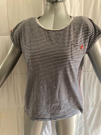 Tee shirt à manches courtes rayé taille L marque tex