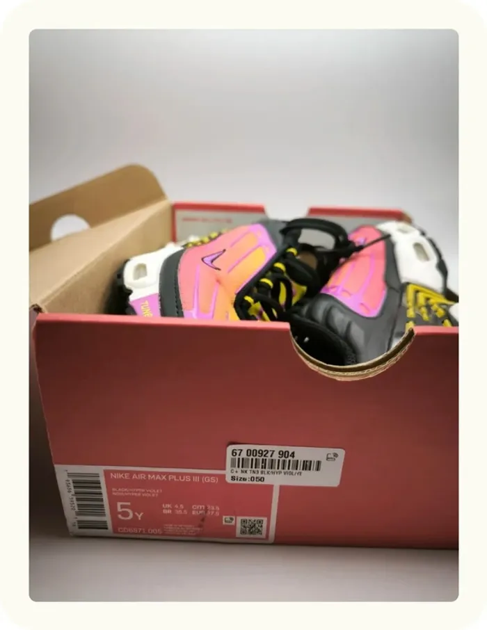 Baskets Nike air max plus TN3 Hyper violet Taille 37.5 - photo numéro 5