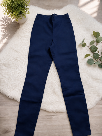 Pantalon slim H&M T34 neuf bleu marine élégant