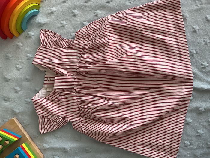 robe manches courtes rayée rouge et blanc doublée 9 mois chicco - photo numéro 4