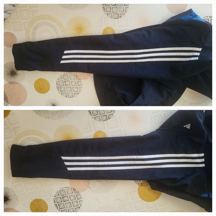 Adidas Veste Ext 3 Bandes T10/11ans-150cm-Marine et Blanc-Logo Brodé Poitrine&Patch Bleu dos - photo numéro 9