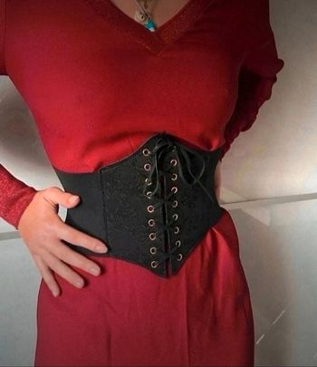 A46 ceinture gaine corset vintage rétro ajustable noire