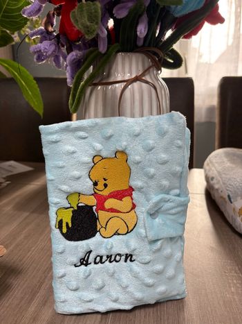 Protège carnet bleu miel