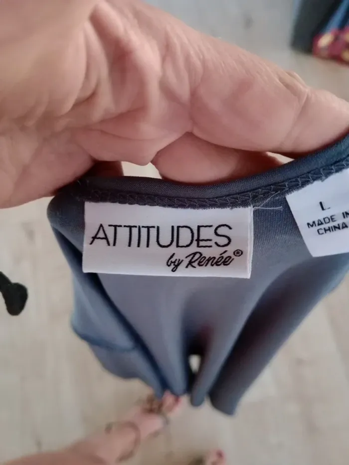Robe portefeuille  taille L gris foncé c87 - photo numéro 9