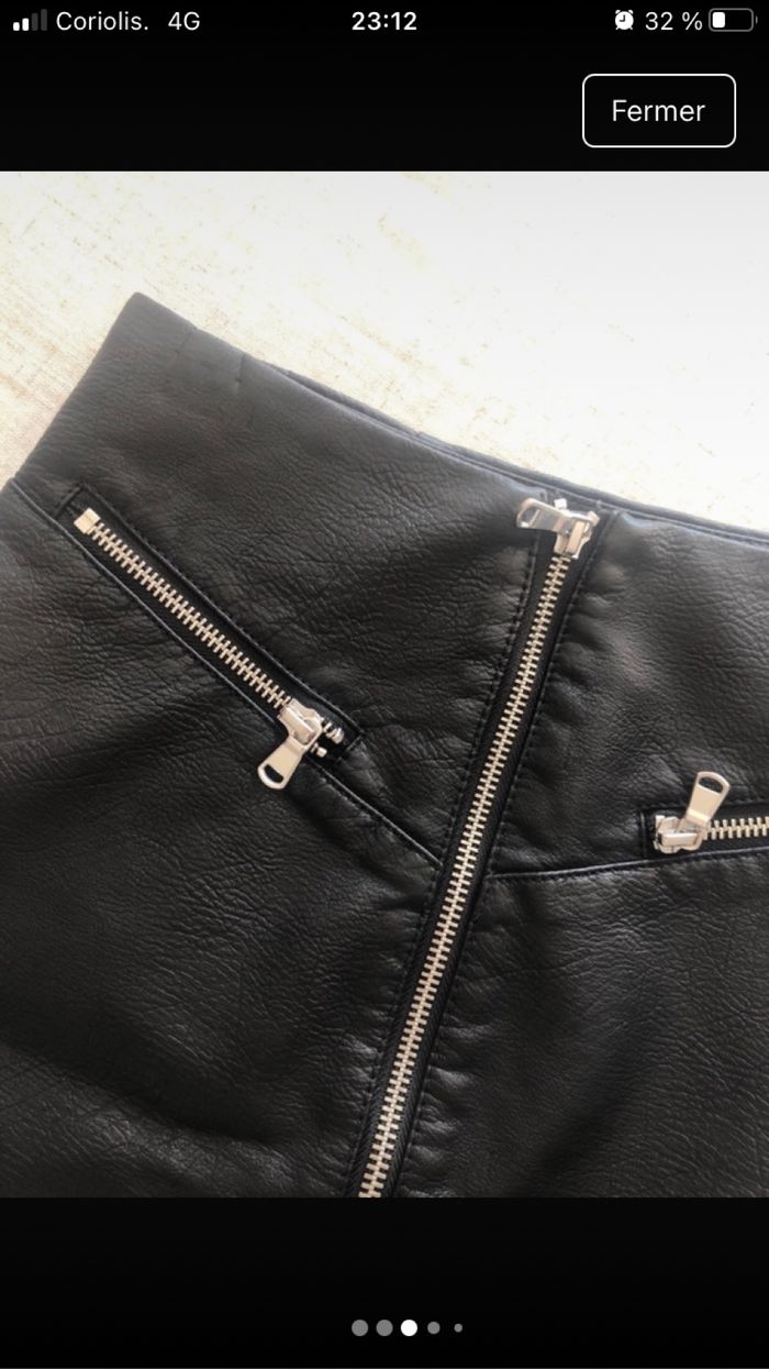 Jupe noir effet cuir - photo numéro 3