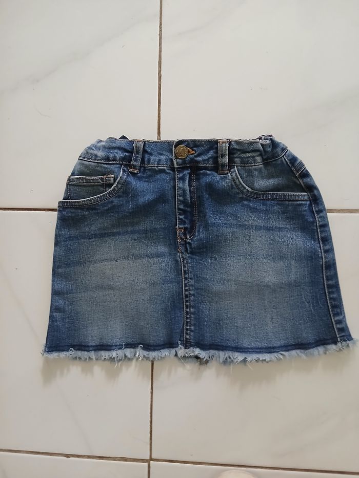 Jupe jean fille taille 9/10 ans marque mango couleur bleu - photo numéro 4