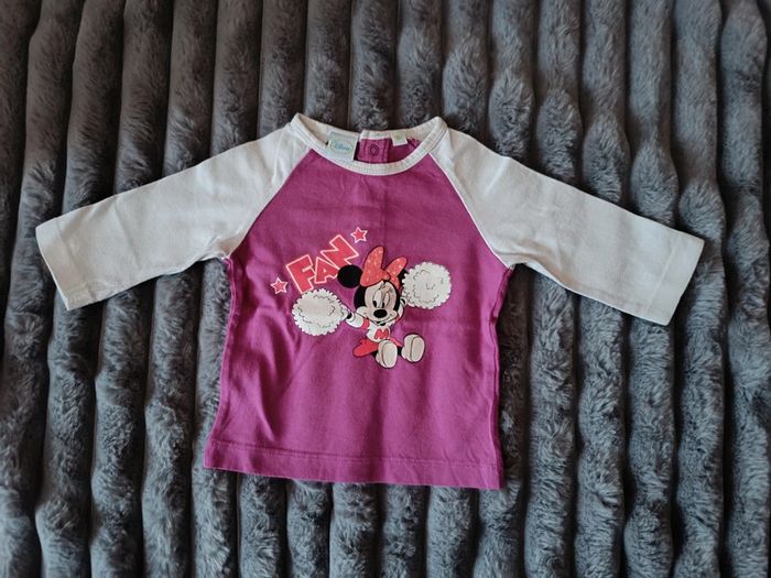 Tee-shirt Minnie pom-pom girl manches longues T. 3 mois Disney