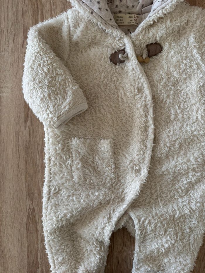 Combi pilote fourrure beige Zara 3 mois TBE - photo numéro 4