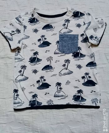 C&A haut t shirt tortues îles poche