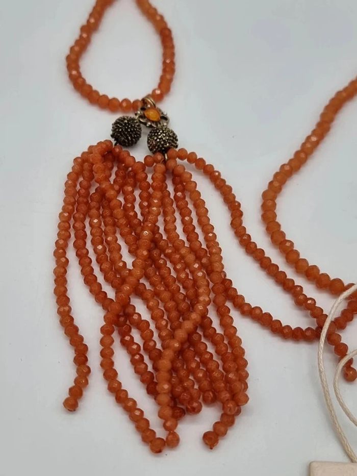 La fée maraboutée collier sautoir pieuvre en perles corail - photo numéro 7