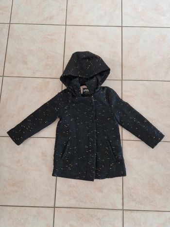 Manteau blouson 4 ans 3 pommes noir et rose