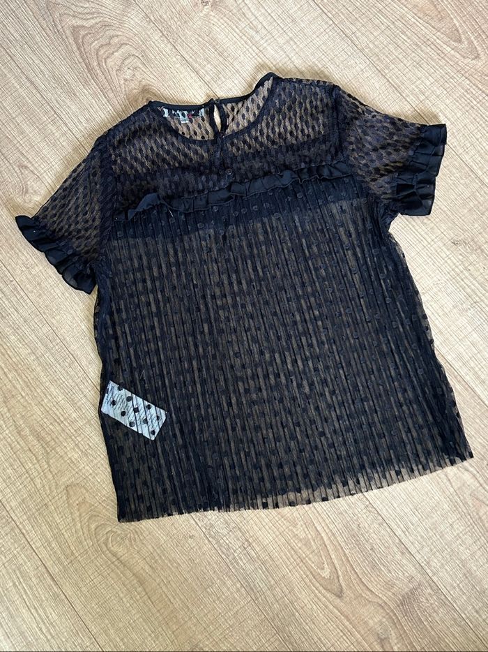Blouse noire transparente en plumetis Morgan taille XS jamais portée - photo numéro 8