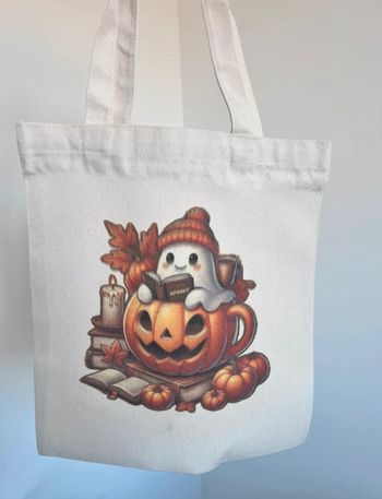 🎃 Tote bag Fantôme d’Automne – Édition Halloween 👻