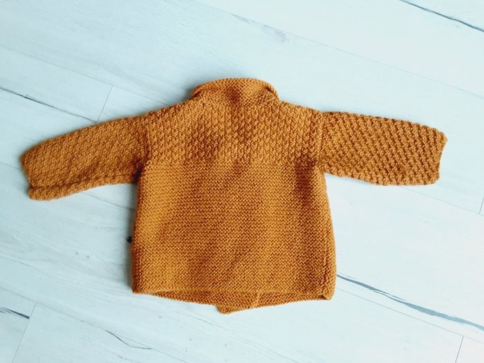 Vêtement mixte garçon fille gilet en laine moutarde 3 ans - photo numéro 3